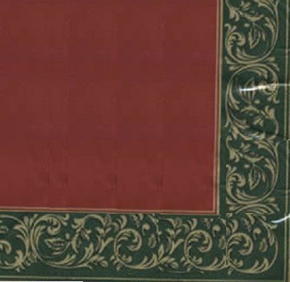 Салфетка для декупажа 33 х 33 см Темно-зеленый кант и бордовый центр АКЦИЯ!!! фото 1 — PalitraMastera