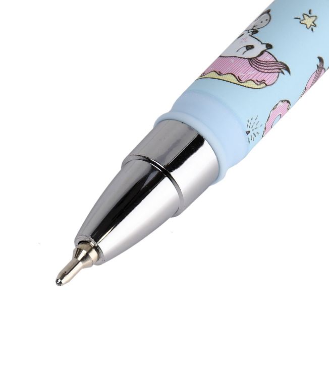 Ручка маслян. LOREX ILLEGALLY CUTE.UNICORN серия Slim Soft 0,50 мм синий, кругл. прорезин. корп., игловид. наконеч. — PalitraMastera