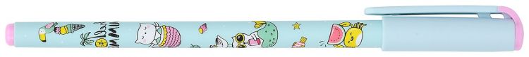 Ручка маслян. LOREX ILLEGALLY CUTE.CAT-MERMAID серия Slim Soft 0,50 мм синий, кругл. прорезин. корп., игловид. наконеч. &mdash; PalitraMastera