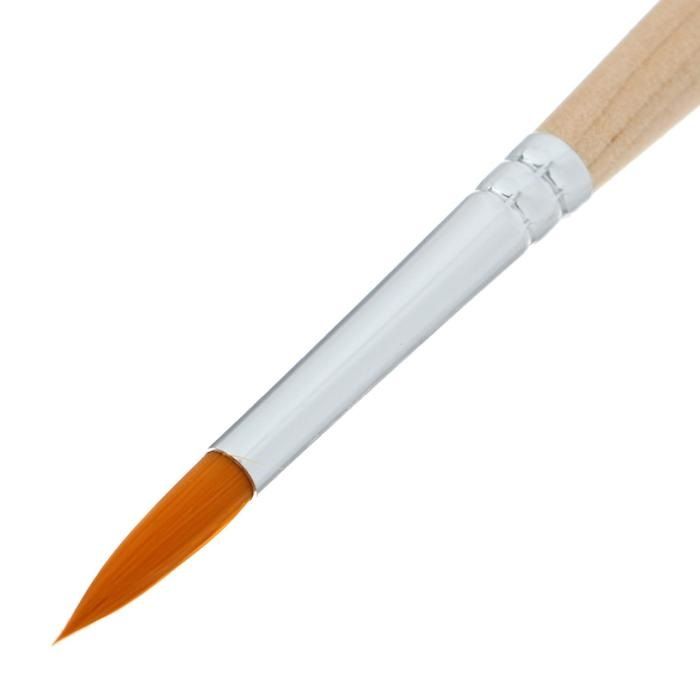 Кисть синтетика круглая, короткая ручка №4 — PalitraMastera