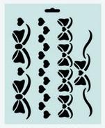 Трафарет пластиковый, бордюры, бантики с сердечками, размер 25,5х20,5 см, арт. DK28033 АКЦИЯ!!!--- фото 1 &mdash; PalitraMastera