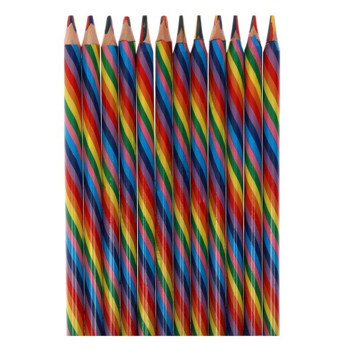 Карандаш многоцветный, толстый, заточенный фото 1 — PalitraMastera