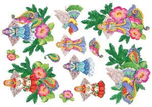 Бумага рисовая для декупажа, размер листа 35х50 см, Фольклорные ангелы АКЦИЯ!!! — PalitraMastera