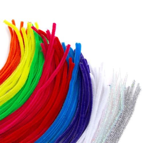 Проволока синельная для творчества пушистая+блестящая, 6мм*300мм, 10 цветов, 100 шт/упак, Astra&Craft фото 1 — PalitraMastera