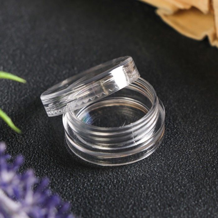 Шкатулка пластик для мелочей &quot;Круг&quot;,закручивающ.крышка, прозрачная 1,3х2,7х2,7 см — PalitraMastera