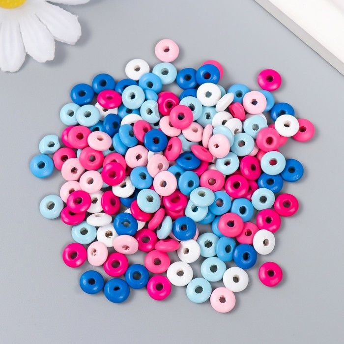 Набор бусин для творчества дерево "Плоские колечки. Лесные ягоды" н-р 20 гр 0,8х0,8х0,4 см  9417781 фото 1 &mdash; PalitraMastera