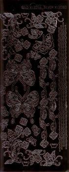 Контурные наклейки "Бабочки и орнаменты", лист 10x24,5 см, цвет черный фото 1 &mdash; PalitraMastera