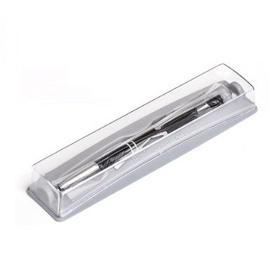 Ручка шариковая автомат. &quot;Flair&quot; MIAMI, черный метал. корпус в футляре, цв.чернил синий — PalitraMastera