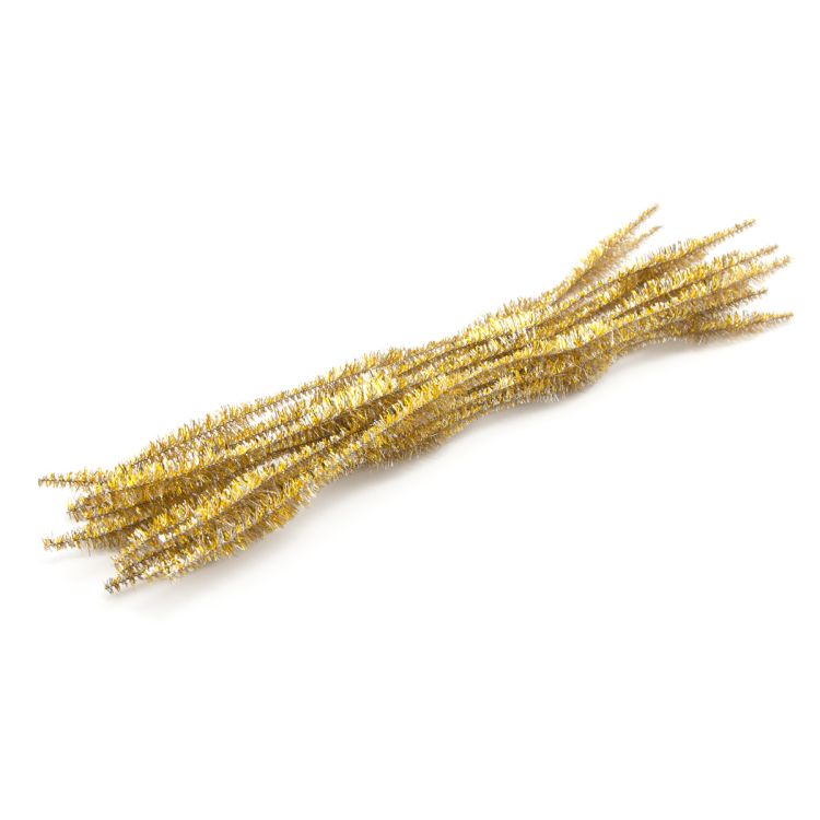 Проволока синельная блестящая 'Цветок', 12мм*300мм, 15шт/упак, Astra&amp;Craft (B-045 золотой) — PalitraMastera
