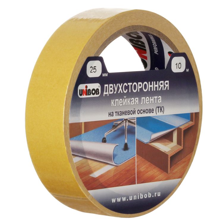 Клейкая лента двухсторонняя 25мм*10м (ткань) инд. упаковка &mdash; PalitraMastera