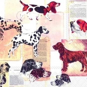 Салфетки бумажные для декупажа, 33х33 см, "Лучшие породы собак", упаковка 20 шт. фото 1 — PalitraMastera
