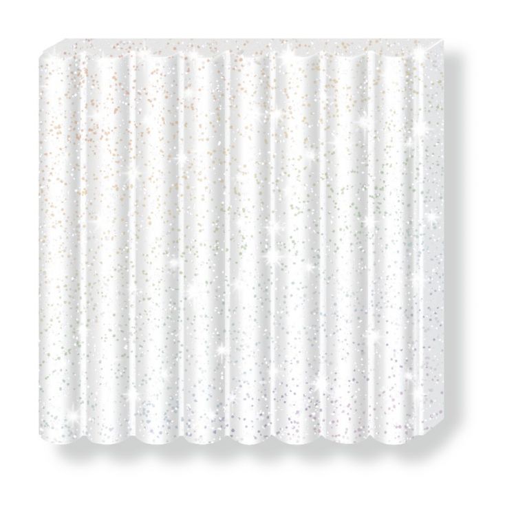 Пластика (в печке запекаемая масса) Fimo effect белый металлик брус 56г — PalitraMastera