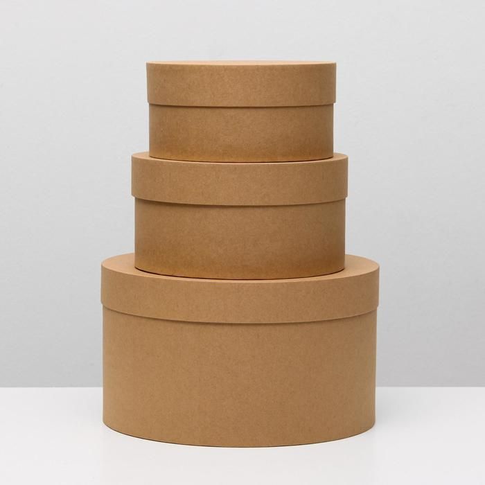 Набор коробок 3 в 1 &quot;Крафт&quot;, 30 х 30 х 15 - 20 х 20 х 10 см — PalitraMastera