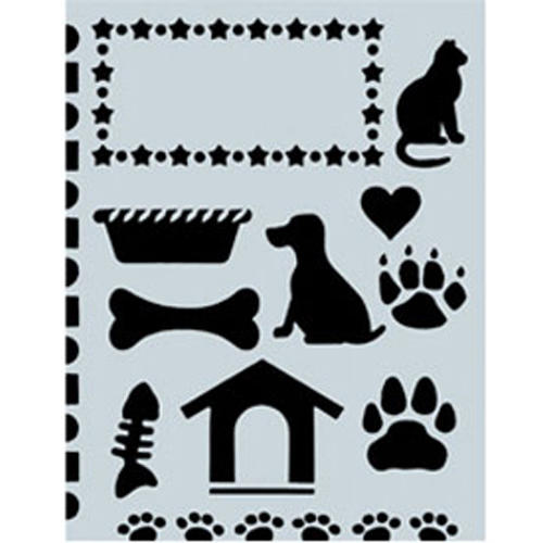 Трафарет пластиковый, 28х21см, собака, кошка, лапы--- фото 1 &mdash; PalitraMastera