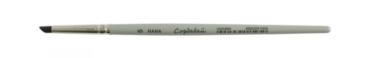 Кисть силикон черный HANA копытце ручка короткая серая матовая №5 — PalitraMastera