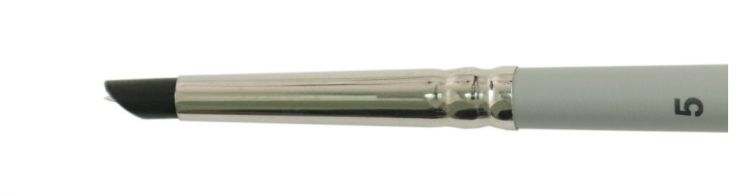 Кисть силикон черный HANA копытце ручка короткая серая матовая №5 — PalitraMastera