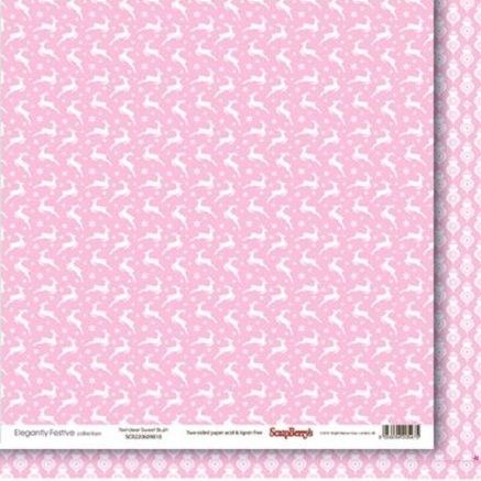 Бумага для скрапбукинга 30,5х30,5 см 190 гр/м, двусторон Зимние контрасты Звездная ночь. Легкий румянец, (10 шт/уп) — PalitraMastera