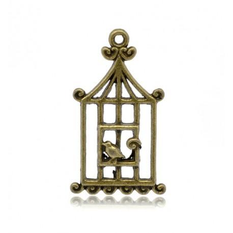 из набора металлических подвесок КЛЕТКА С ПТИЧКОЙ ПЛОСКАЯ 18*32мм, 1шт SCB 25011531 — PalitraMastera