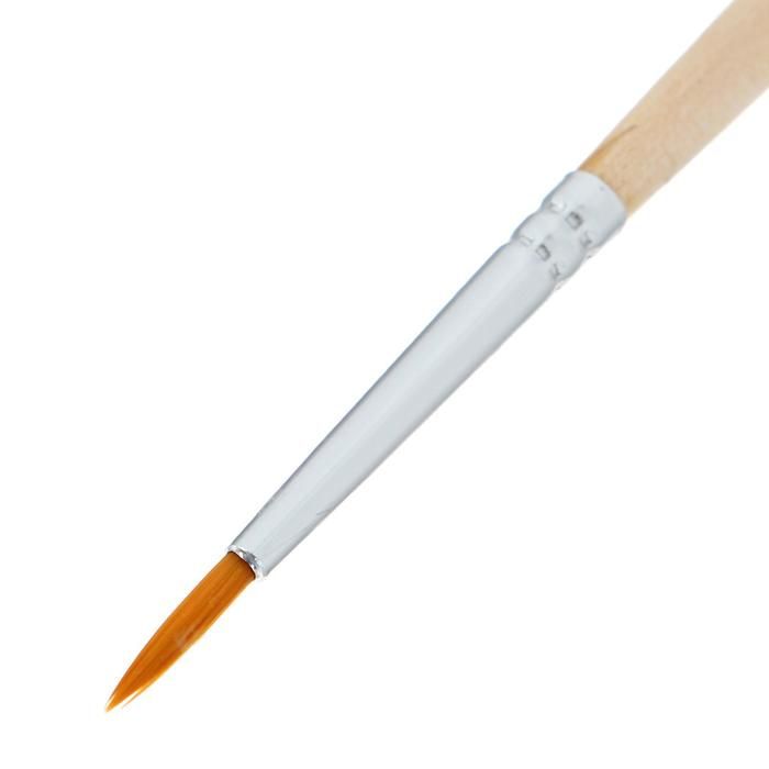 Кисть синтетика круглая, короткая ручка №1 — PalitraMastera