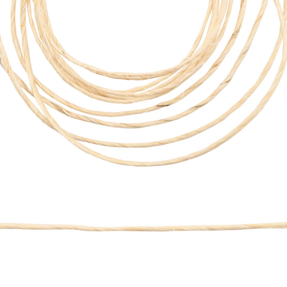 76240 Шпагат сизалевый 2-х ниточный 1000 текс, 1 мм*100 м, 100 гр, цв. натуральный фото 1 — PalitraMastera