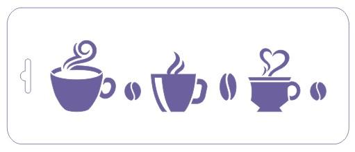 Трафарет пластиковый 10х25 см, Бордюр кофе--- фото 1 — PalitraMastera