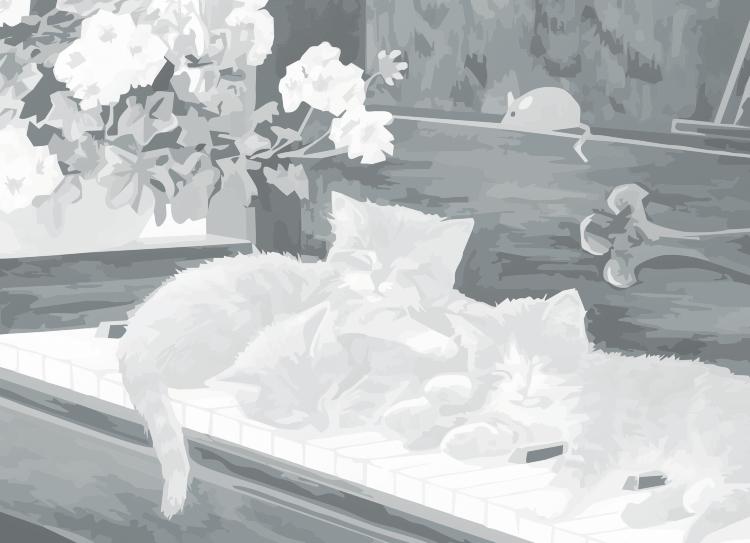 Холст на картоне с эскизом, 30х40 см, &quot;Котята&quot; — PalitraMastera