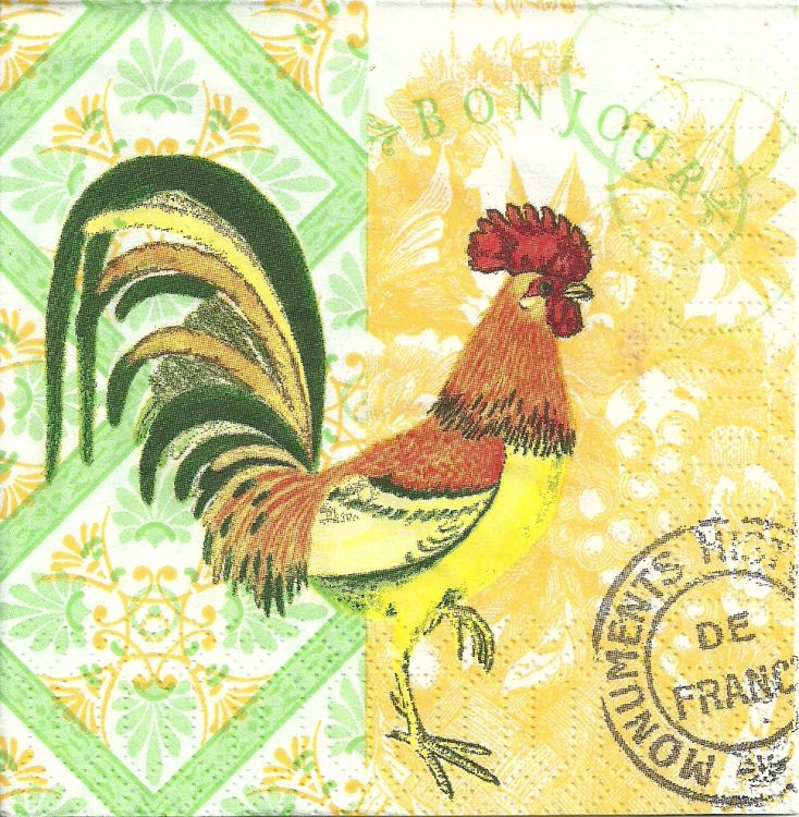 Салфетка для декупажа - 25 x 25 cm Петух АКЦИЯ!!! — PalitraMastera