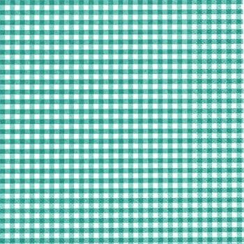 Салфетки бумажные для декупажа, 33х33 см, "Мелкая клетка, бирюзовый", упаковка 20 шт. фото 1 — PalitraMastera