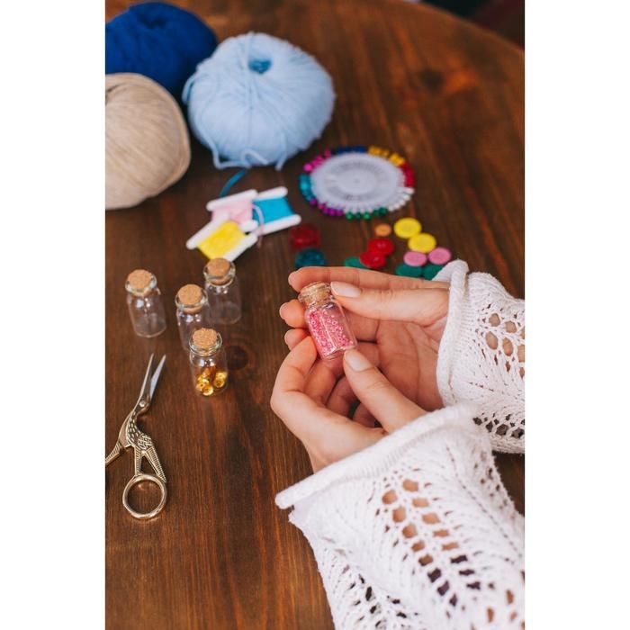 Набор баночек для хранения бисера, d = 2 * 4 см, 5 шт, с пробкой — PalitraMastera