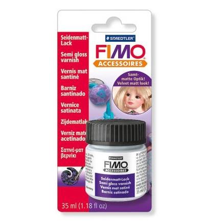 FIМО полуматовый лак на водной основе, предназначен для покрытия изделий из полимерной глины, без запаха, баночка 35мл.На блистере — PalitraMastera