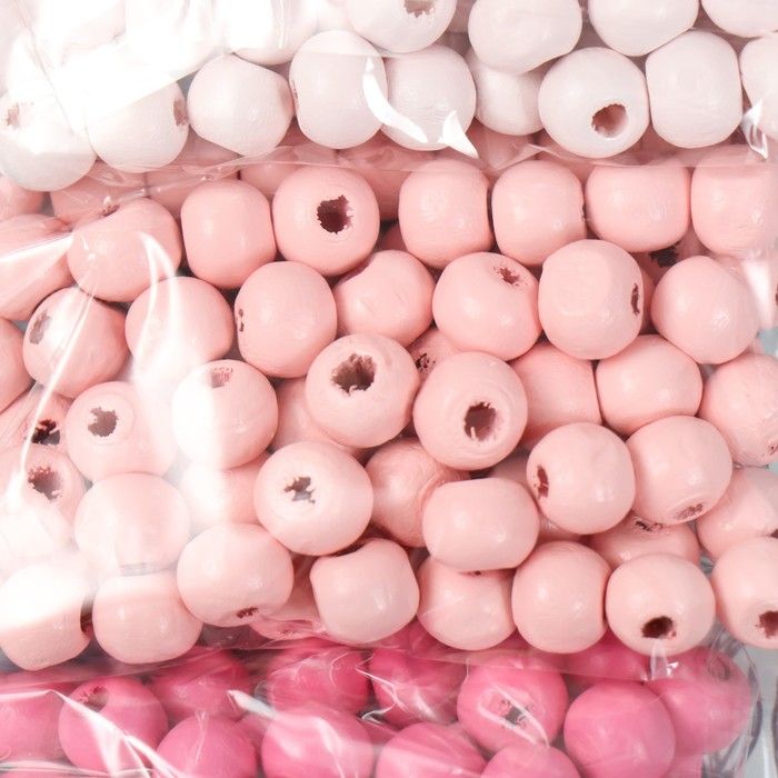 Набор бусины для творчества дерево &quot;Пыльная роза&quot; d-0,8 см, 4 цвета х 15 гр  9463271 — PalitraMastera