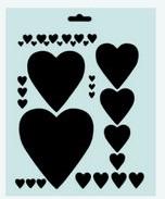 Трафарет пластиковый, 25,5х20,5см, сердца &mdash; PalitraMastera