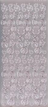 Контурные наклейки "Божьи коровки", лист 10x24,5 см, цвет серебро фото 1 — PalitraMastera
