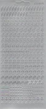 Контурные наклейки "цифры от 0 до 9", лист 10x24,5 см, цвет серебро фото 1 — PalitraMastera