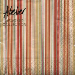 Салфетка для декупажа - 25 x 25 cm Полосы, оранжевый с охрой. Leander, АКЦИЯ!!! фото 1 — PalitraMastera