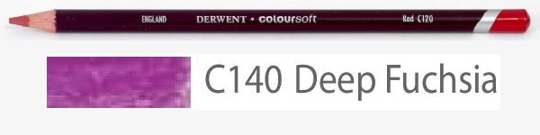 Цветной карандаш Coloursoft, мягкий, С140 фуксия темная, круглый корпус 8 мм, грифель - 4 мм. фото 1 &mdash; PalitraMastera
