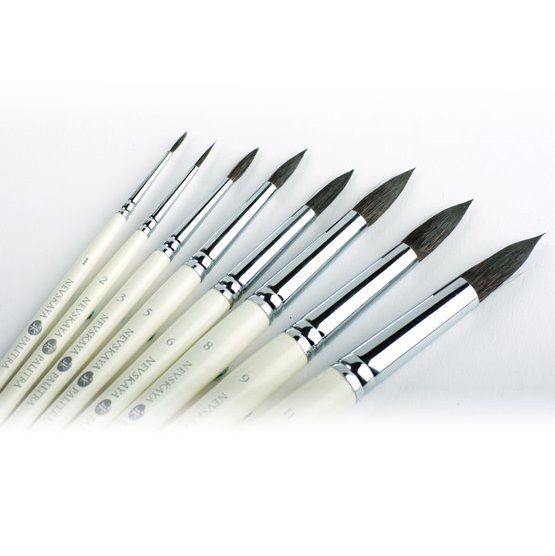 Белка круглая короткая ручка Невская Палитра №11 — PalitraMastera