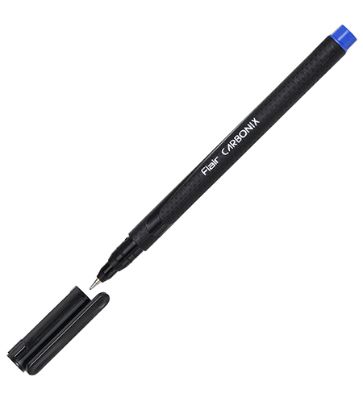 Ручка шариковая &quot;Flair&quot; CARBONIX, карбоновый корпус, 0,7мм, синяя. Длина письма 5000м! — PalitraMastera