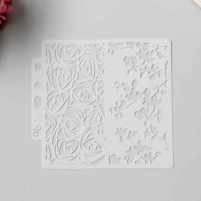 Трафарет пластик &quot;Розовый сад&quot; 13х14 см  5478044 — PalitraMastera