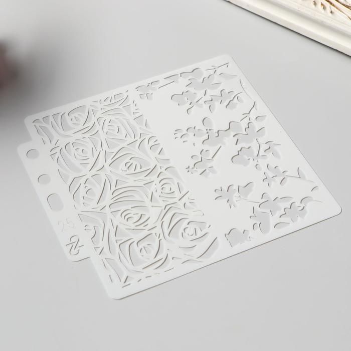 Трафарет пластик &quot;Розовый сад&quot; 13х14 см  5478044 — PalitraMastera