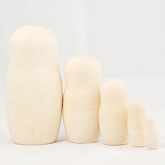 Деревянная заготовка из липы Матрешка 5ти-местная, высота 155 мм — PalitraMastera