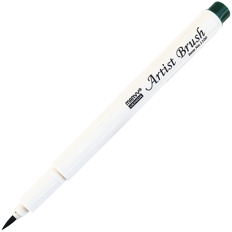 Маркер-кисть, акварельные чернила на водной основе Bottle Green MAR1100/25 /Marvy фото 1 — PalitraMastera