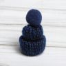 Шапка для игрушек вязаная с помпоном, 1 шт., цвет синий фото 2 — PalitraMastera