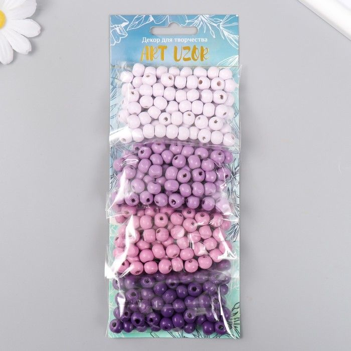 Набор бусины для творчества дерево "Незабудки" d-0,8 см, 4 цвета х 15 гр  9463277 фото 1 &mdash; PalitraMastera