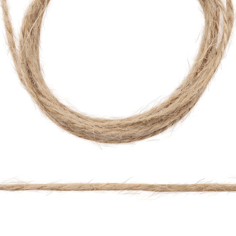70470 Шпагат джутовый 2-х ниточный 1120 текс, кач. СВ, 1,12 мм*98 м, 110 гр, цв. натуральный фото 1 — PalitraMastera