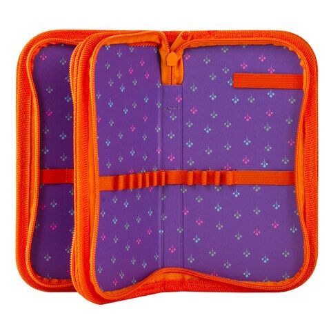 Пенал BRAUBERG, 2 отделения, металлизированный картон, конгрев, 19х11см, Рыжая лиса, 228096 — PalitraMastera