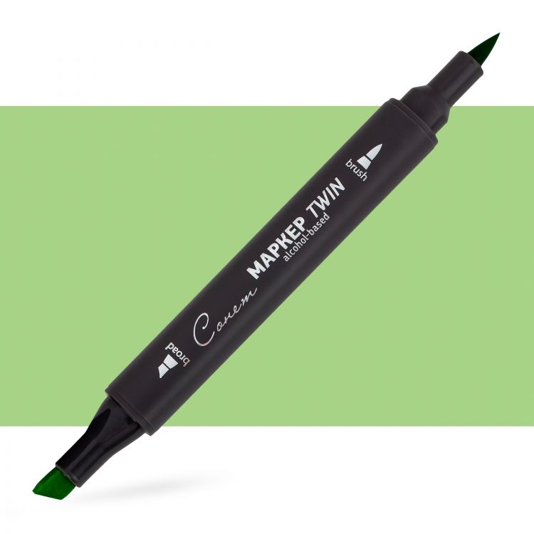 Маркер спиртовой Сонет Twin Brush, бледно-зеленый--- — PalitraMastera