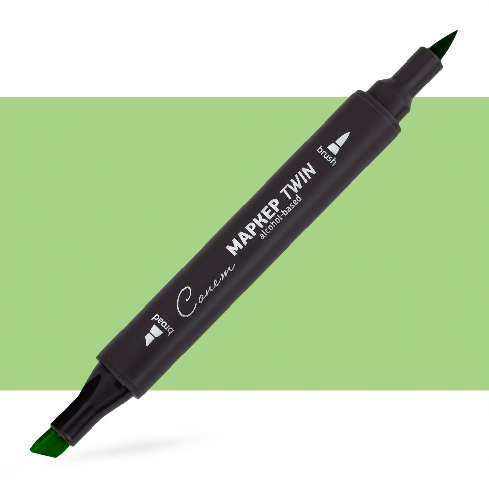 Маркер спиртовой Сонет Twin Brush, бледно-зеленый--- фото 1 — PalitraMastera