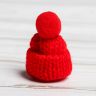 Шапка для игрушек вязаная с помпоном, 1 шт., цвет красный фото 2 — PalitraMastera
