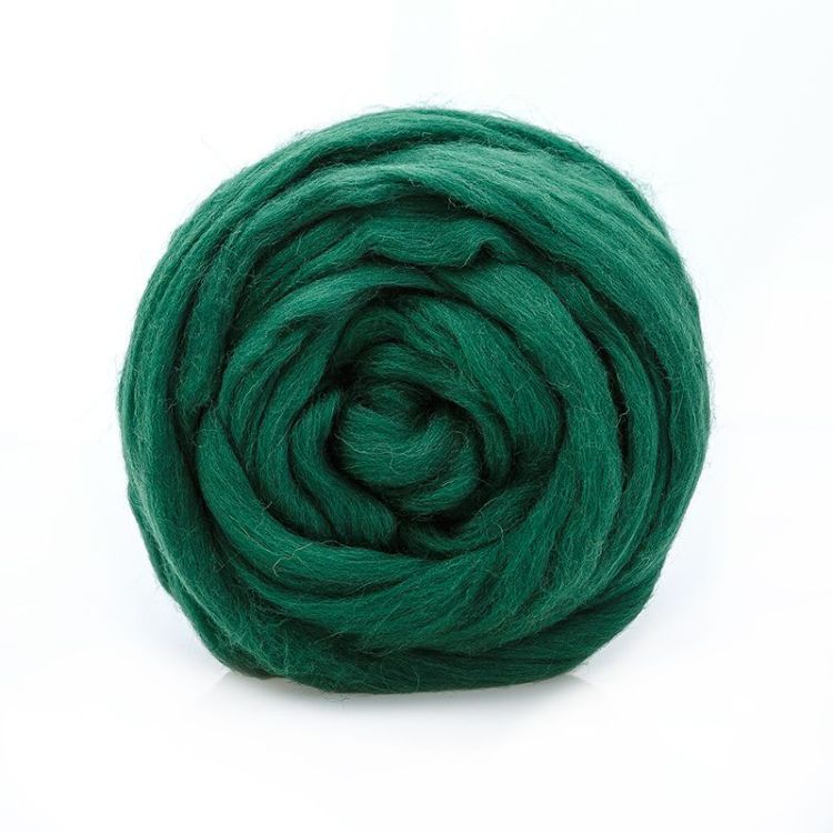 Полутонкая шерсть 100% зеленый 434, 50гр для валяния &mdash; PalitraMastera